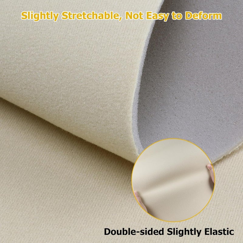 FINDUFA 54" x 60" Automotive Headliner Fabric with Foam Backing Material Replacment for Automotive RV Marine Interiors Headliner Renovation Furniture Home Upholstery Beige - Image 3